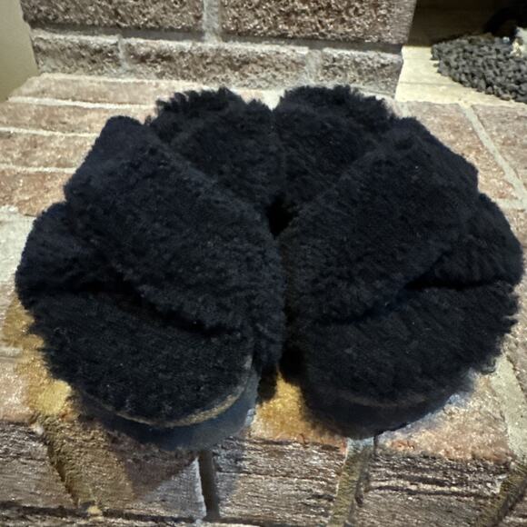 BIRKENSTOCK Papillio Daytona Shearling Teddy Sandals Black 37 / 6 US - Picture 14 of 16